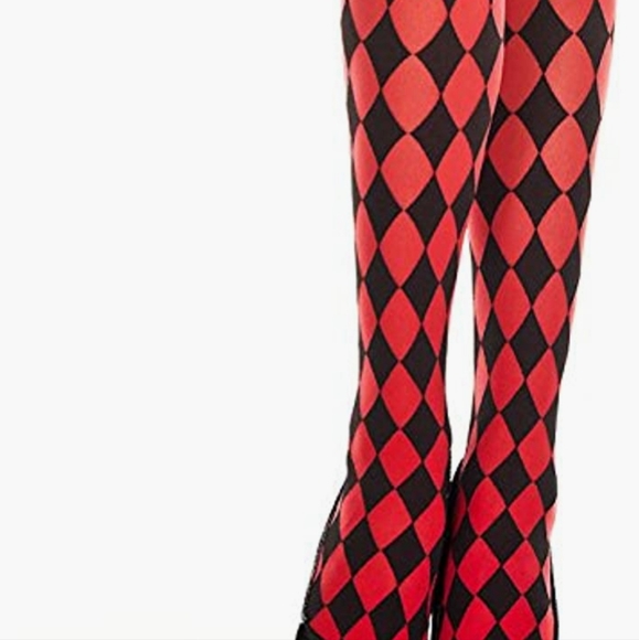 red and black harlequin diamond pattern stocking - Picture 1 of 3